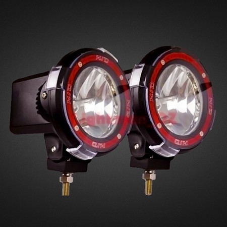 4 Inch 100W HID Spotlights & Driving Lights - Red Trim.