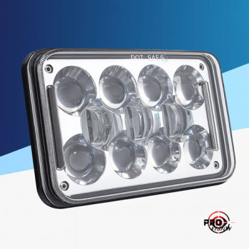 4x6″ LED Headlights with DRL - CHROME - Pro Series.