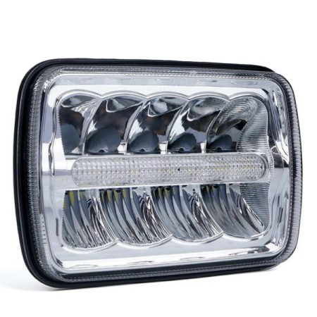SEMPER - 5x7" LED Headlight with DRL. 55W L2150lm H3700lm. Clean & Natural.