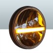 7" LED Headlight - CLASSIC STYLE - Philips LED's - DRL + Indicator.